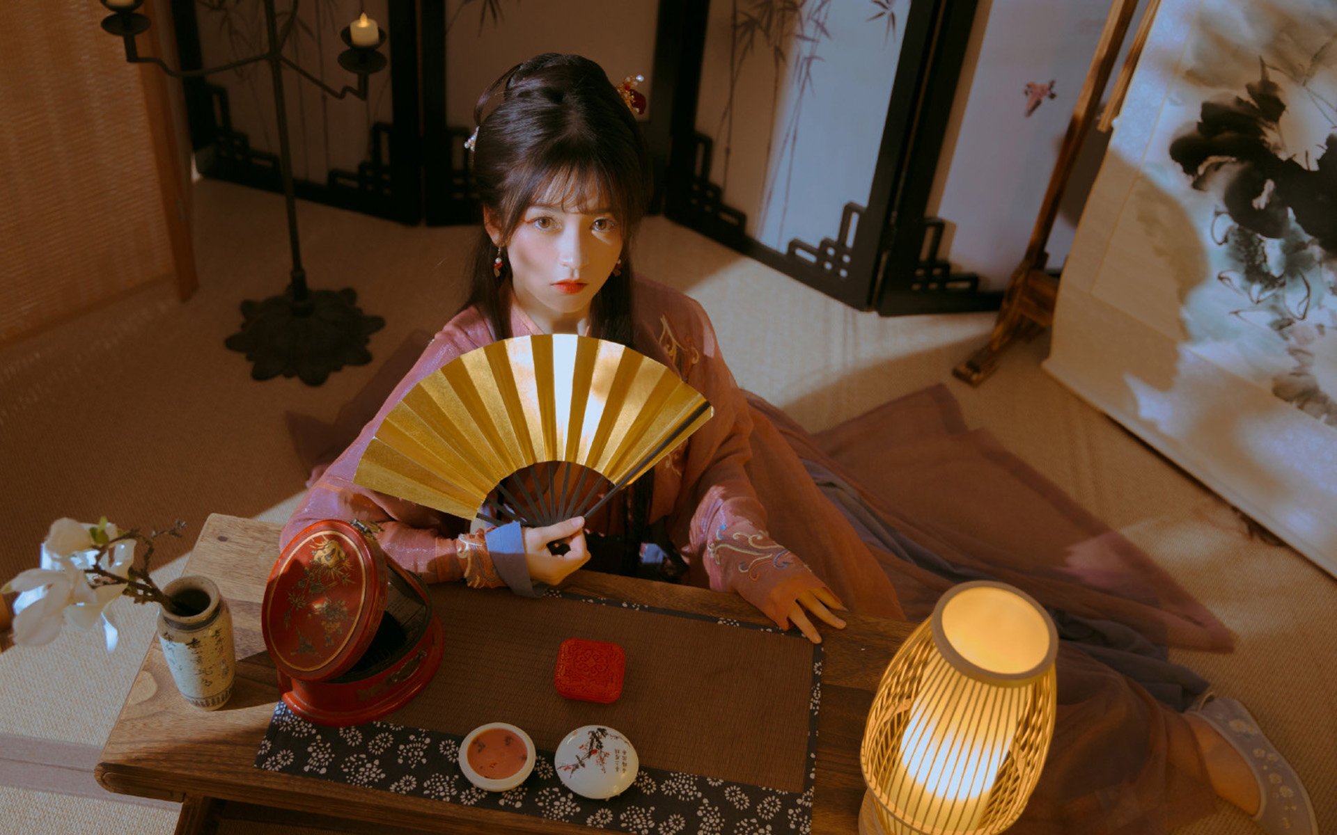 漢服美女古風(fēng)唯美高清桌面壁紙